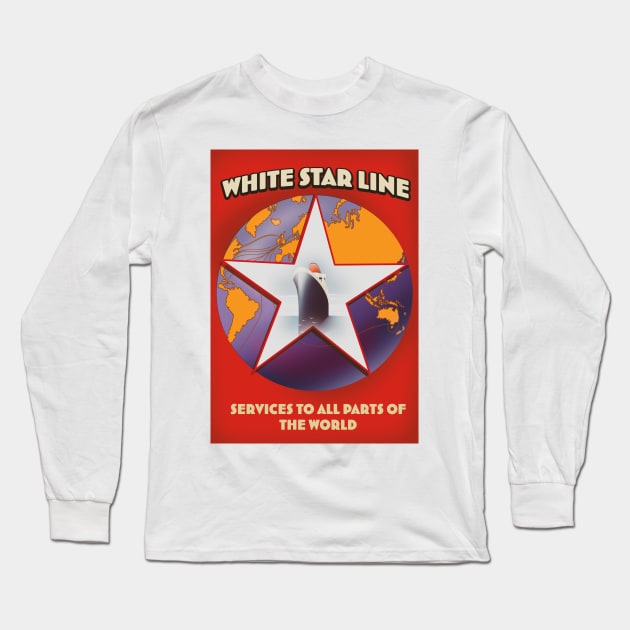 White Star line Shipping commercial Long Sleeve T-Shirt by nickemporium1